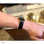 MOVADO Watch Strap - Black Leather, Classic Flat - Image 5