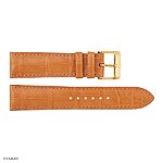 22mm Classic-Style Buff Yellow Crocodile Leather Watch Strap - Image 4
