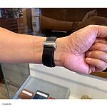 Hamilton Pan-Euro Black Leather Watch Strap - Classic Style - Image 5