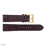 Classic Flat Brown Crocodile Leather Watch Strap, 18mm - Image 4
