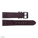 Classic Flat Brown Crocodile Leather Watch Strap, 18mm - Image 3