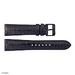 Black Crocodile Leather Watch Strap, Classic Style, 19-16mm - Image 3