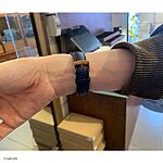 SWAROVSKI Classic Navy Blue Leather Watch Strap - Image 5