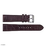 Classic Flat Brown Crocodile Leather Watch Strap, 18mm