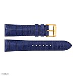 Dark Blue Crocodile Leather Watch Strap, Classic Style, 21mm - Image 4