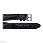 Classic Black Crocodile Leather Watch Strap 21mm