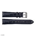 Black Classic Crocodile Leather Watch Strap Size 22-18mm