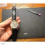 Black Classic Crocodile Leather Watch Strap Size 22-18mm - Image 4