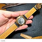Black Leather Watch Strap, Classic Style with White Stitching, Size 22mm - Image 4