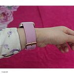 Apple Watch SERIES 9 Premium Pink Epsom Calf Leather Band - Image 5