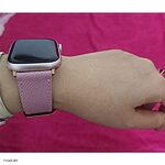 Apple Watch SERIES 9 Premium Pink Epsom Calf Leather Band