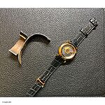 FERRAGAMO Flat Classic Black Crocodile Leather Watch Strap