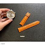 TOPHILL Classic Yellow-Brown Crocodile Leather Watch Strap - Image 2