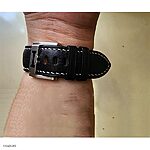 Hamilton Black Leather Watch Strap, Classic Style with White Stitching - Image 5