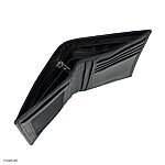 Men's Wallet in Standing Cow Leather NAPA, Soft Natural Grain, Black, Large Size - Image 3