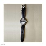 Hamilton Black Leather Watch Strap, Classic Style with White Stitching - Image 4