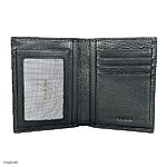 Men's Wallet in Standing Cow Leather NAPA, Soft Natural Grain, Black, Large Size - Image 2