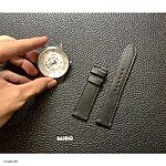 CASIO Classic Flat Black Leather Watch Strap - Image 4