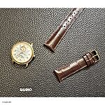 Dây Đồng Hồ Da Cá Sấu Màu Nâu Kiểu Cổ Điển Size 22-18mm - Ảnh 2