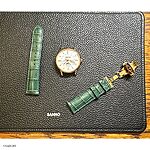 OGIVAL Green Crocodile Leather Watch Strap Classic Style - Image 2