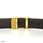 Men's Brown Leather Belt with Steel Buckle 35mm M210502TT016V35 - Image 3