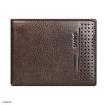 Large Men's Brown Polka Dot Leather Wallet