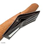 Men's Leather Wallet MIDDLE LINE Soft Natural Grain, Brown, Large Size - Image 3
