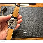 Emporio Armani Watch Strap in Bold Navy Blue Crocodile Leather, Classic Style - Image 4