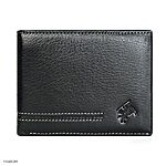 Men's Cowhide Wallet SINGLE LINE Soft Natural Grain Black Large