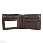 Large Men's Brown Polka Dot Leather Wallet - Image 2