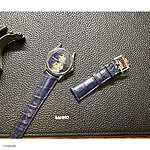 Emporio Armani Watch Strap in Bold Navy Blue Crocodile Leather, Classic Style - Image 2