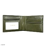 Men's Large Military Cow Leather Wallet in Moss Green - Image 2