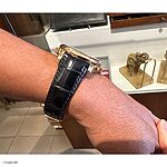 GIRARD PERREGAUX Black Classic-Style Crocodile Leather Watch Strap - Image 5