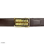 Men's Brown Leather Belt with Steel Buckle 35mm M210502TT016V35