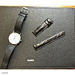 LONGINES Black Classic Crocodile Leather Watch Strap - Image 2