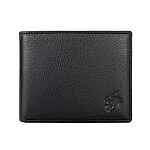 Men's GENTLE Soft Black Leather Wallet, Medium Size