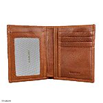 Men's Standing Cowhide Leather Wallet with Natural Grain Pattern in Cow Brown (Medium) - Image 2