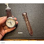 TISSOT Brown Crocodile Leather Watch Strap, Classic Style - Image 2