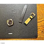 MARC JACOB Classic Black Leather Flat Unstitched Watch Strap - Image 2