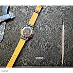 ORIENT Classic Navy Blue Leather Watch Strap, Flat and Unstitched - Image 3