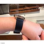 MARC JACOB Classic Black Leather Flat Unstitched Watch Strap - Image 5