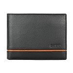 Men's STREAK Black Leather Wallet – Large Size