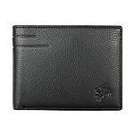 Men's DOUBLE LINE Black Leather Large Wallet