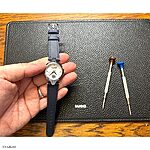 VERSUS VERSACE Navy Blue Leather Watch Strap – Classic Flat Style - Image 3