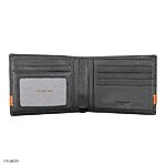 Men's Soft Leather STRIPE Wallet in Black, Large Size - Image 2