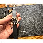MARC JACOB Classic Black Leather Flat Unstitched Watch Strap - Image 3