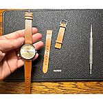 CASIO Yellow Cow Leather Watch Strap – Classic, Flat, Unstitched