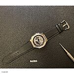 CASIO G-SHOCK Watch Strap – Black Cow Leather, Classic Flat Style - Image 4