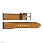 Navy Blue Alligator-Print Cow Leather Watch Strap, Classic Style, 19mm - Image 2