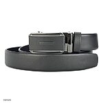 Men's 35mm Black Smooth-Edged Leather Belt - Image 2